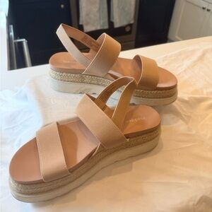 Madden Girl Tan Platform Sandals